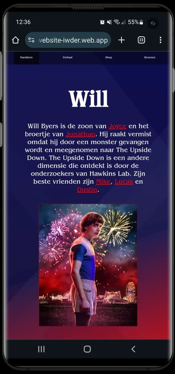 stranger things website mobile